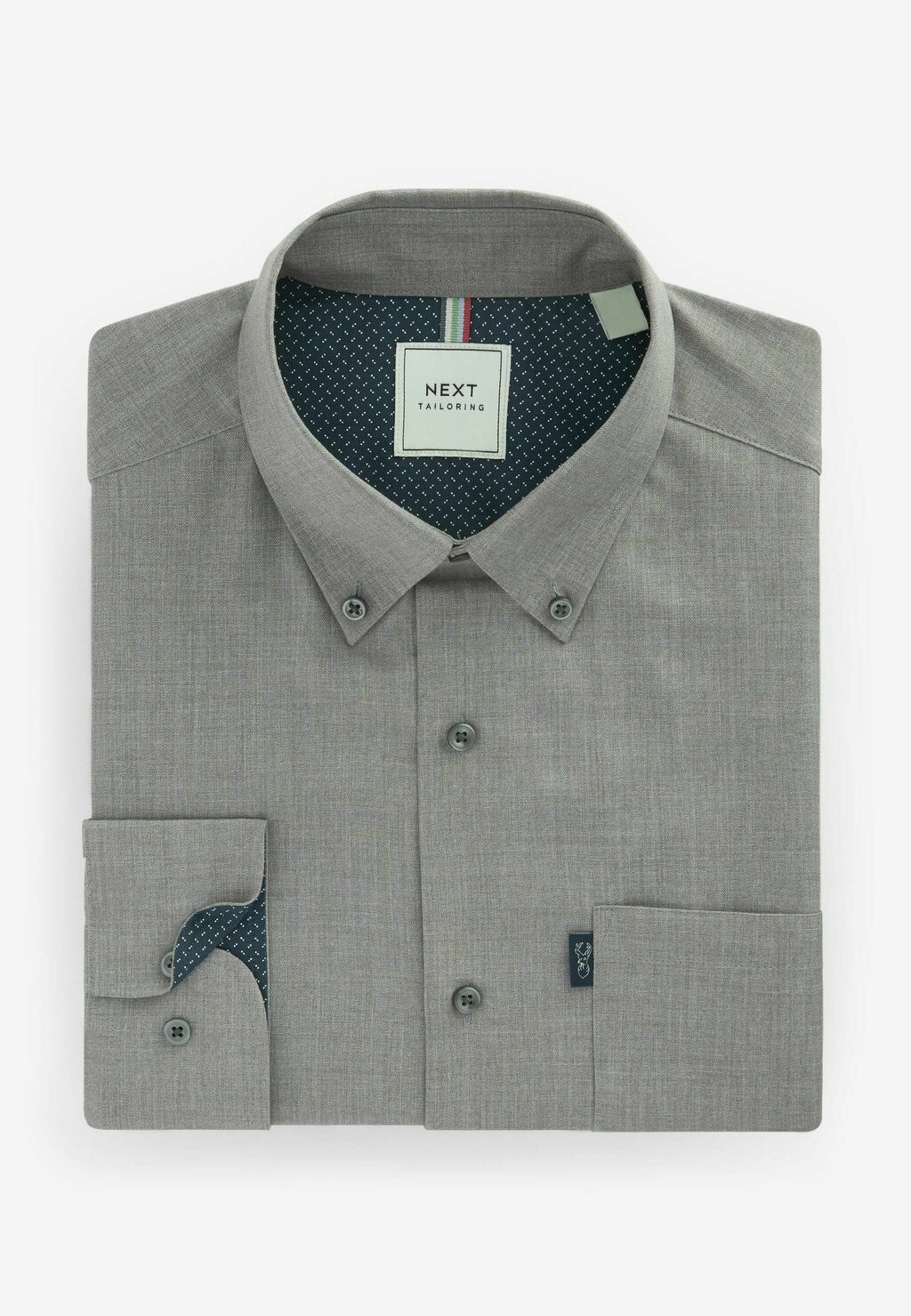 REGULAR FIT Easy Iron Oxford Fit. Next, Рубашка серый меланж — фото 4