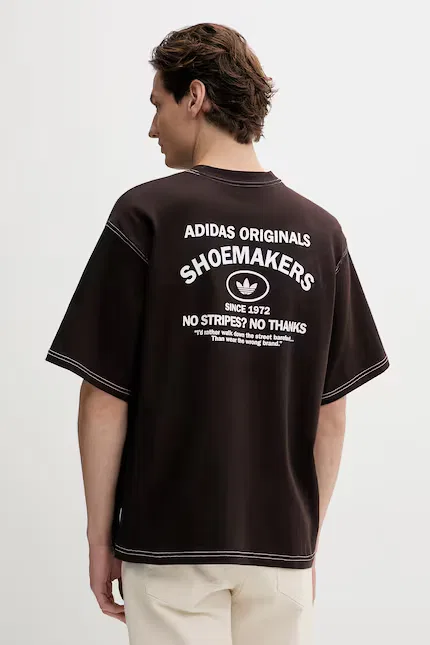 Футболка из тонкого трикотажа T-shirt bawełniany Adidas Originals, коричневый