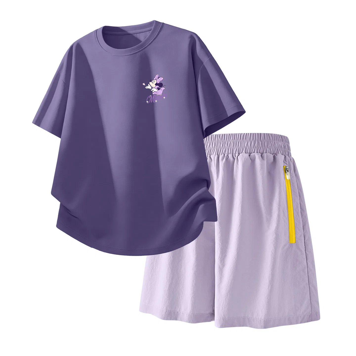 Детский спортивный костюм Casual Sportswear 2 Piece Set Disney, DiFei Kiss Ni Starry Night Purple+Solid Color Taro Paste Purple