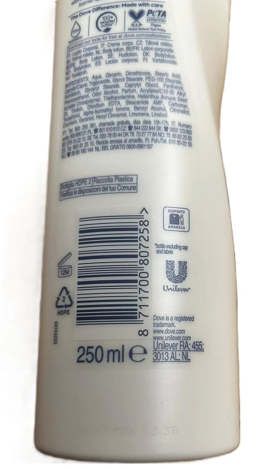 Набор лосьонов для тела Dove Intense Care для очень сухой кожи, 6 штук по 250 мл Dove — фото 2