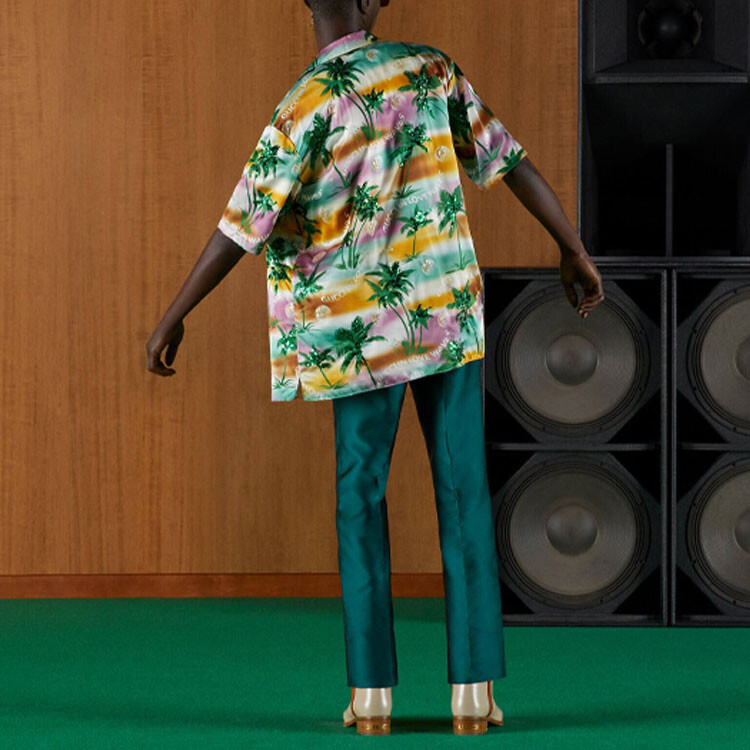 Повседневные брюки мужские зеленые Gucci, зеленый — фото 4