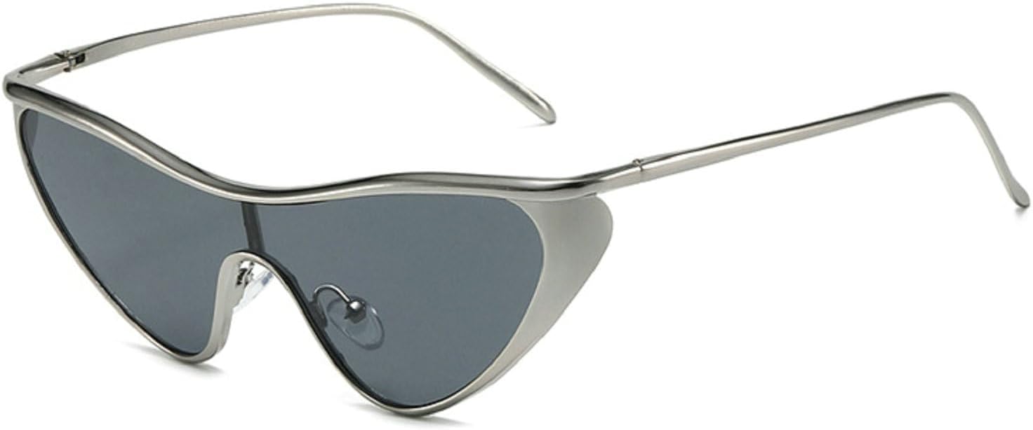 

Винтажные солнцезащитные очки «кошачий глаз» для женщин, модные солнцезащитные очки в металлической оправе, летние солнцезащитные очки с защитой от УФ-излучения 3777 Melrose, Silver Black