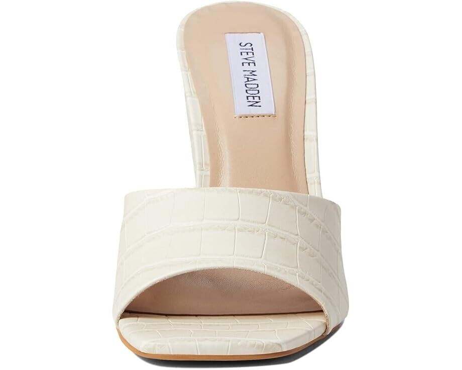 Сандалии Steve Madden Veles Женские US 6 Кость Кроко Квадратный носок Клиновидный каблук KHD752, белый — фото 3