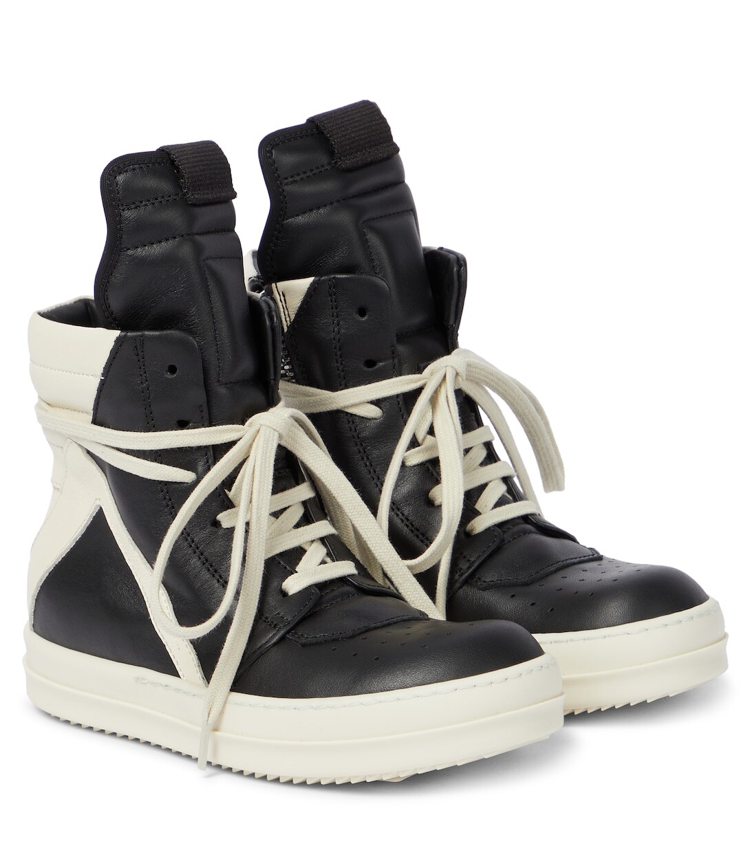 

Высокие кожаные кроссовки Geobasket Rick Owens, черный