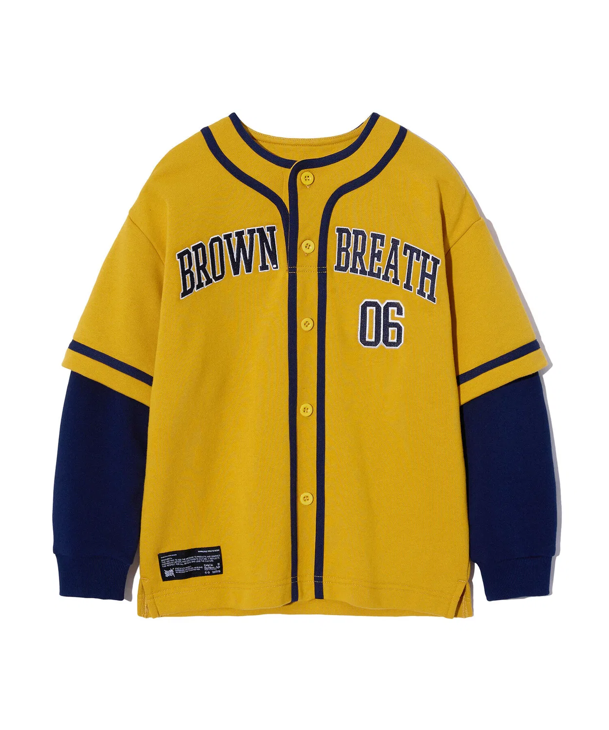 Детский свитшот в стиле бейсбольной майки жёлтый от Brownbreath Kids — фото 2