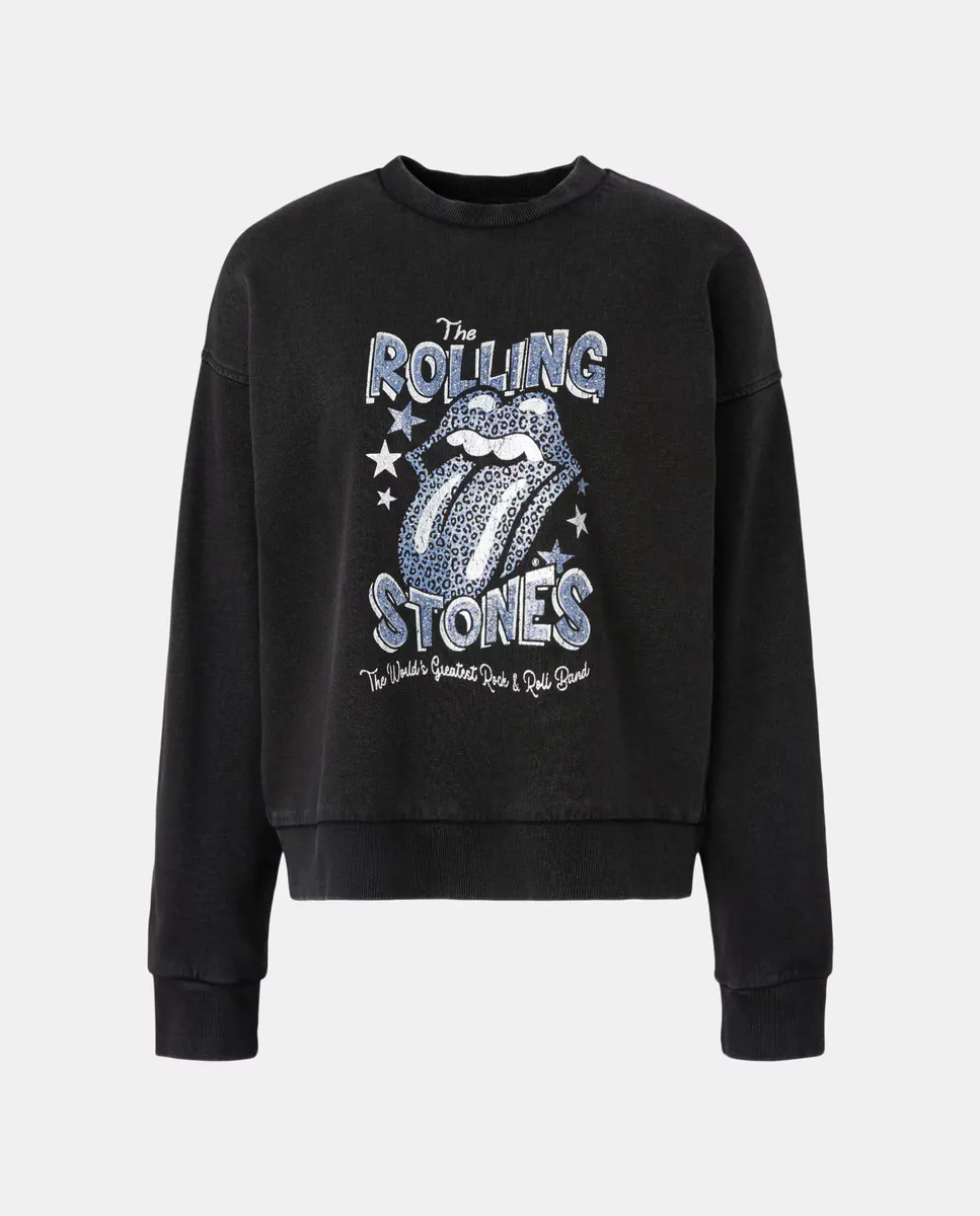 

Женская толстовка с круглым вырезом лицензионная Rolling Stones Green Coast, антрацит