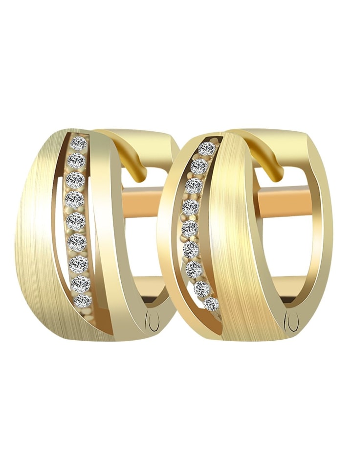 

Adeliás Женские серьги - серьги-кольца на шарнирах из серебра 925 пробы с кубическим цирконием в золоте