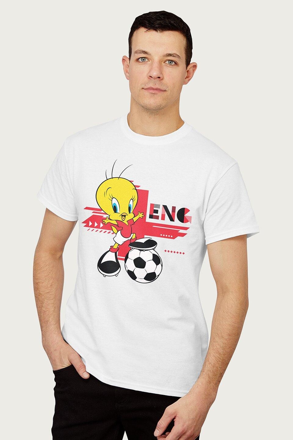 

Футболка Football Tweety Pie For England, европейская Looney Tunes, белый
