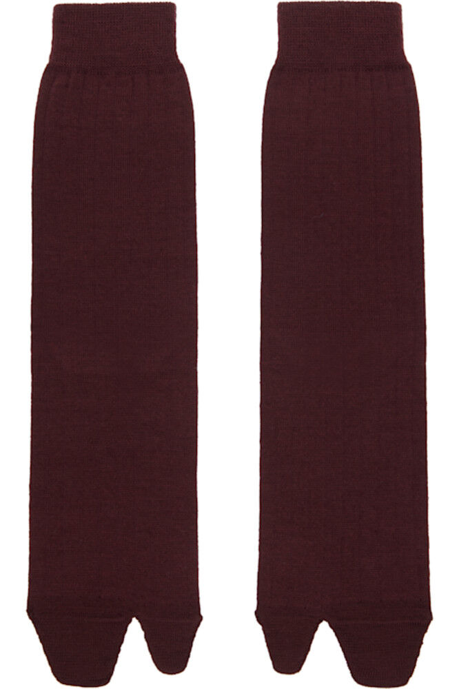

Носки Tabi бордового цвета Maison Margiela