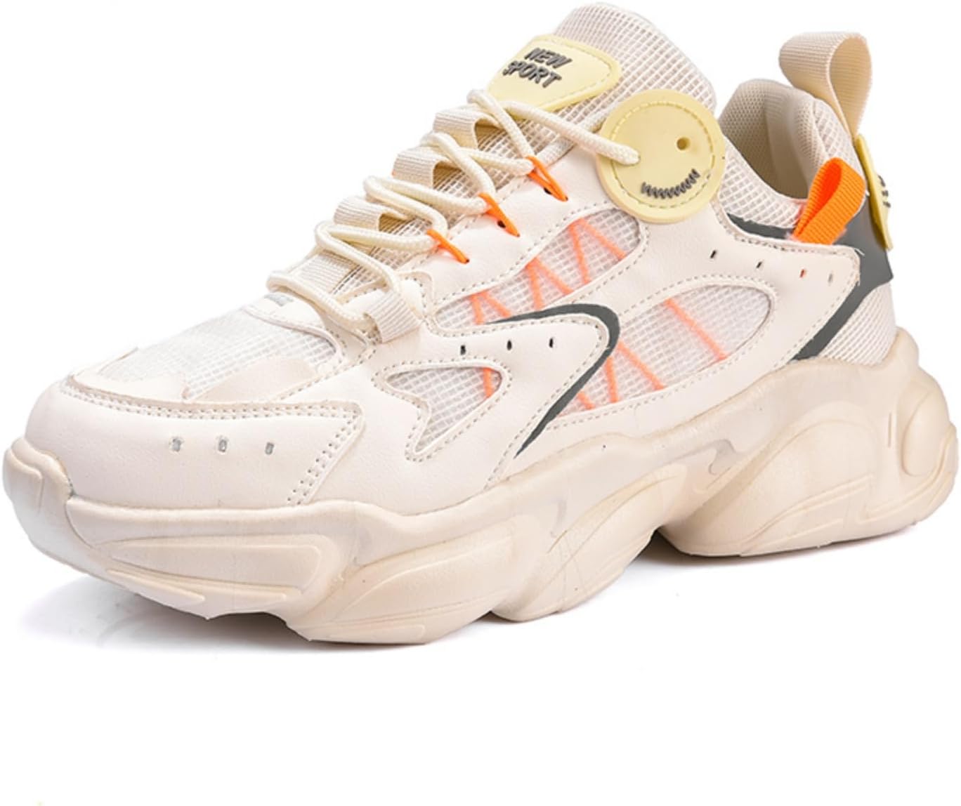 

Мужские кроссовки с множественными амортизаторами - дышащая сетка - для занятий в зале, тенниса, ходьбы и повседневной носки, легкие Khwfjas, бежевый