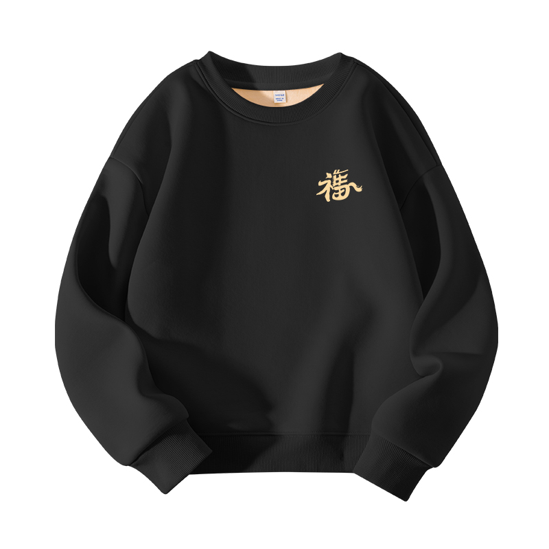 

Детский свитшот с круглым вырезом утепленный WARRIOR, черный золото fortune horse k