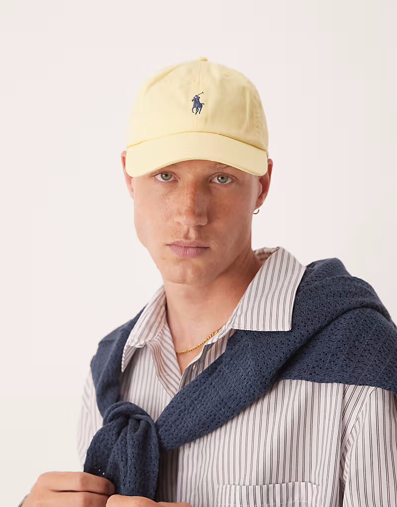 

Бейсболка из твила с логотипом Polo Ralph Lauren светло-желтого цвета
