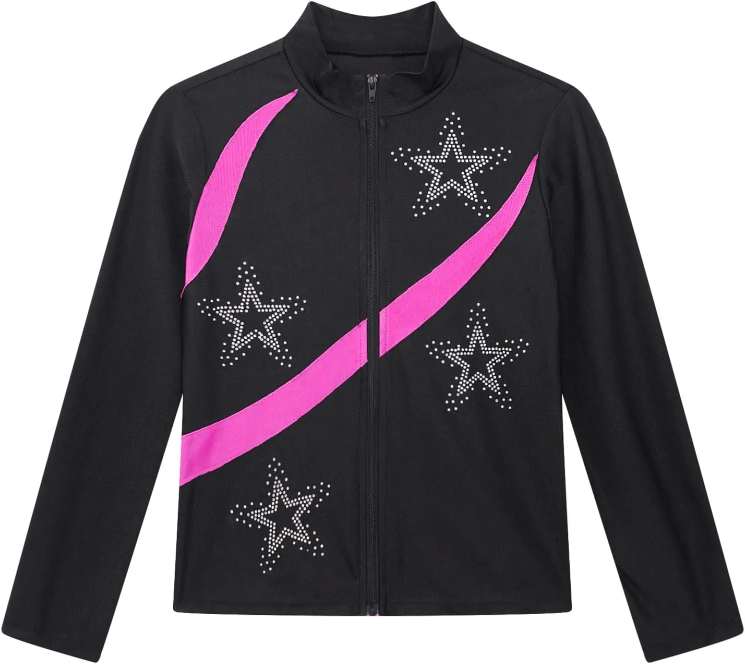 Детская куртка для катания на коньках с блестками, Miaeowve, Hot Pink — фото 4