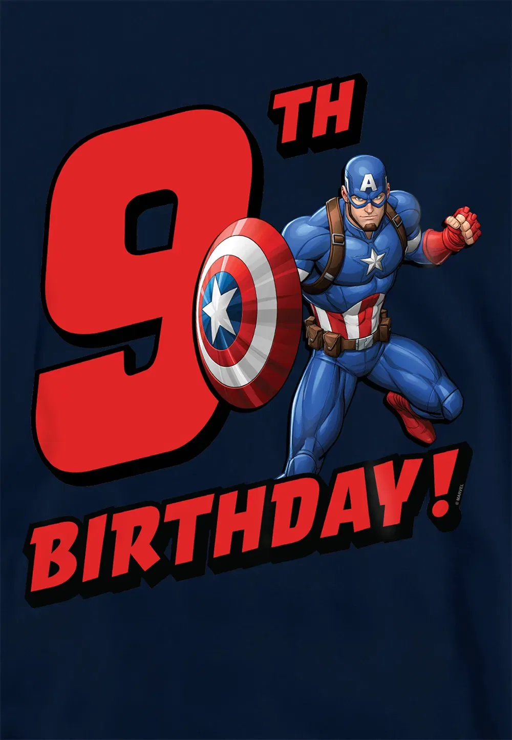 Детская худи с принтом Marvel Captain America, темно-синий, темно-синий — фото 2