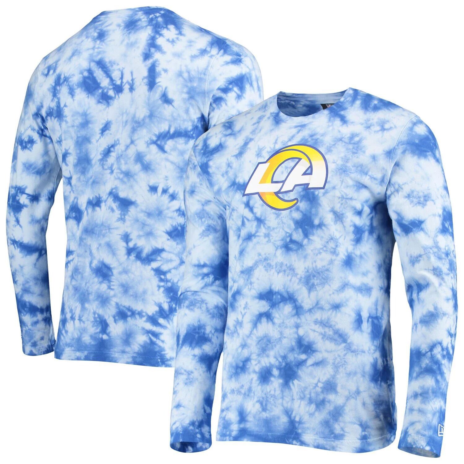 

Мужская футболка с длинным рукавом Royal Los Angeles Rams тай-дай New Era