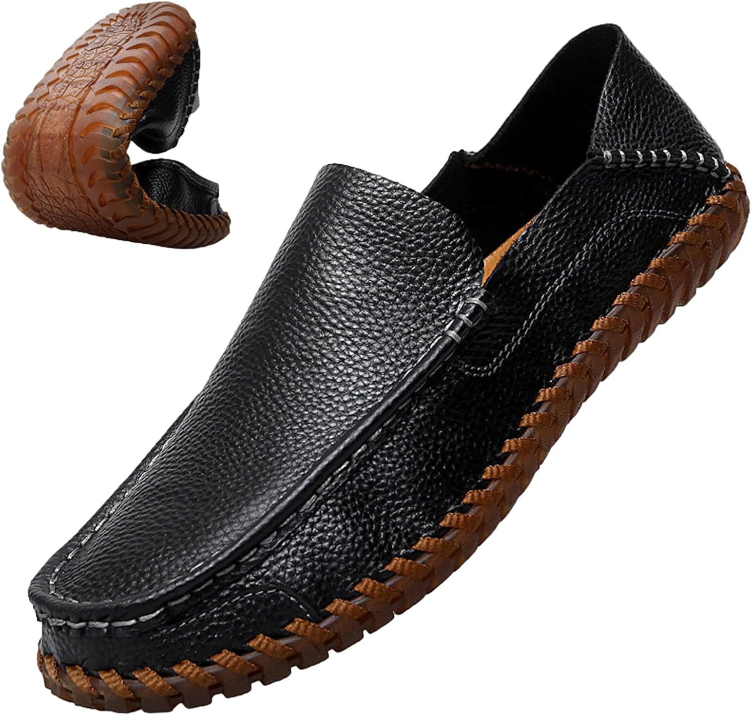 

Мужские лоферы Rismart, обувь, кожаные повседневные слипоны, черный