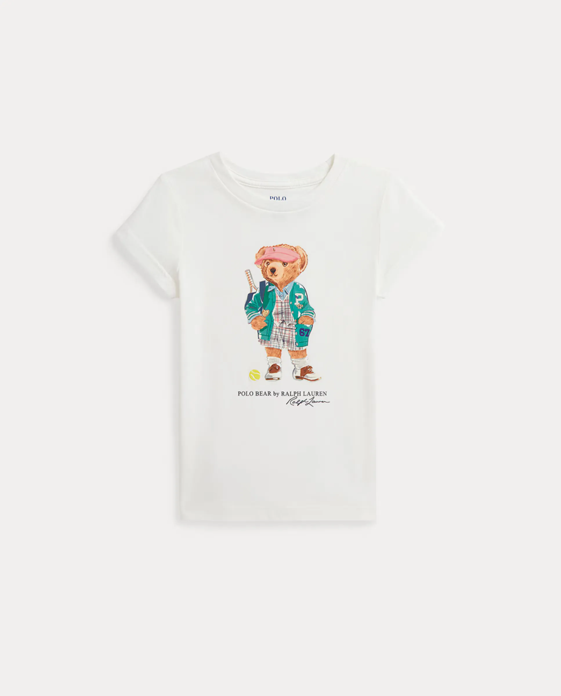 

Детская хлопковая трикотажная футболка Polo Bear Polo Ralph Lauren, цвет Crudo