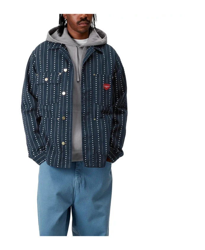 

Современная рабочая куртка в тонкую полоску Carhartt Wip, синий