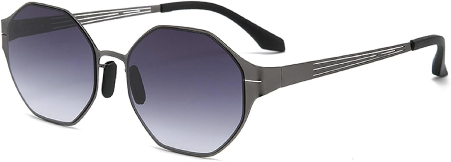 

Ретро-солнцезащитные очки квадратной формы с многоугольными линзами для женщин, 2025 год, роскошные модные шестиугольные солнцезащитные очки в металлической оправе, очки в стиле панк для женщин mincl, Gray