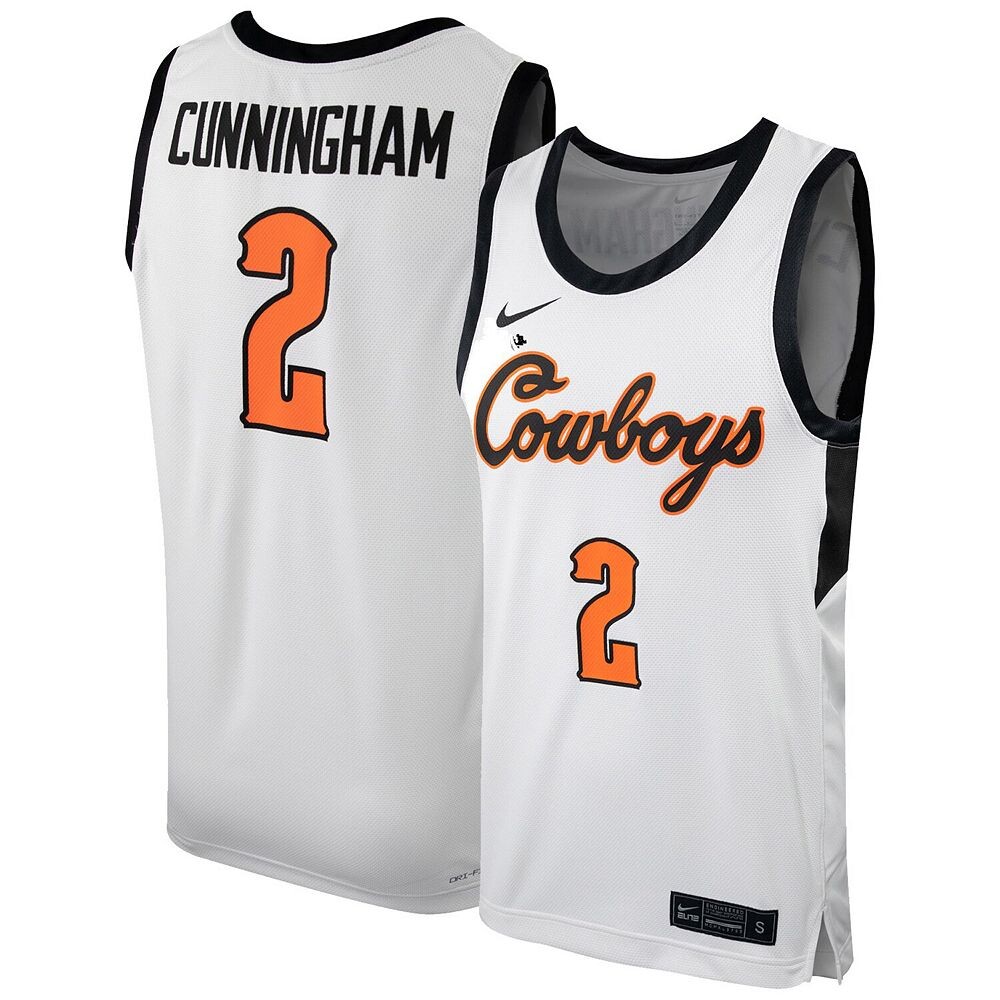 

Мужская баскетбольная майка Nike Cade Cunningham White Oklahoma State Cowboys Replica, цвет Oks White