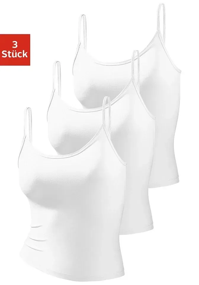 

Топ-спагетти Vivance active (3 шт.) из мягкой микрофибры, белый