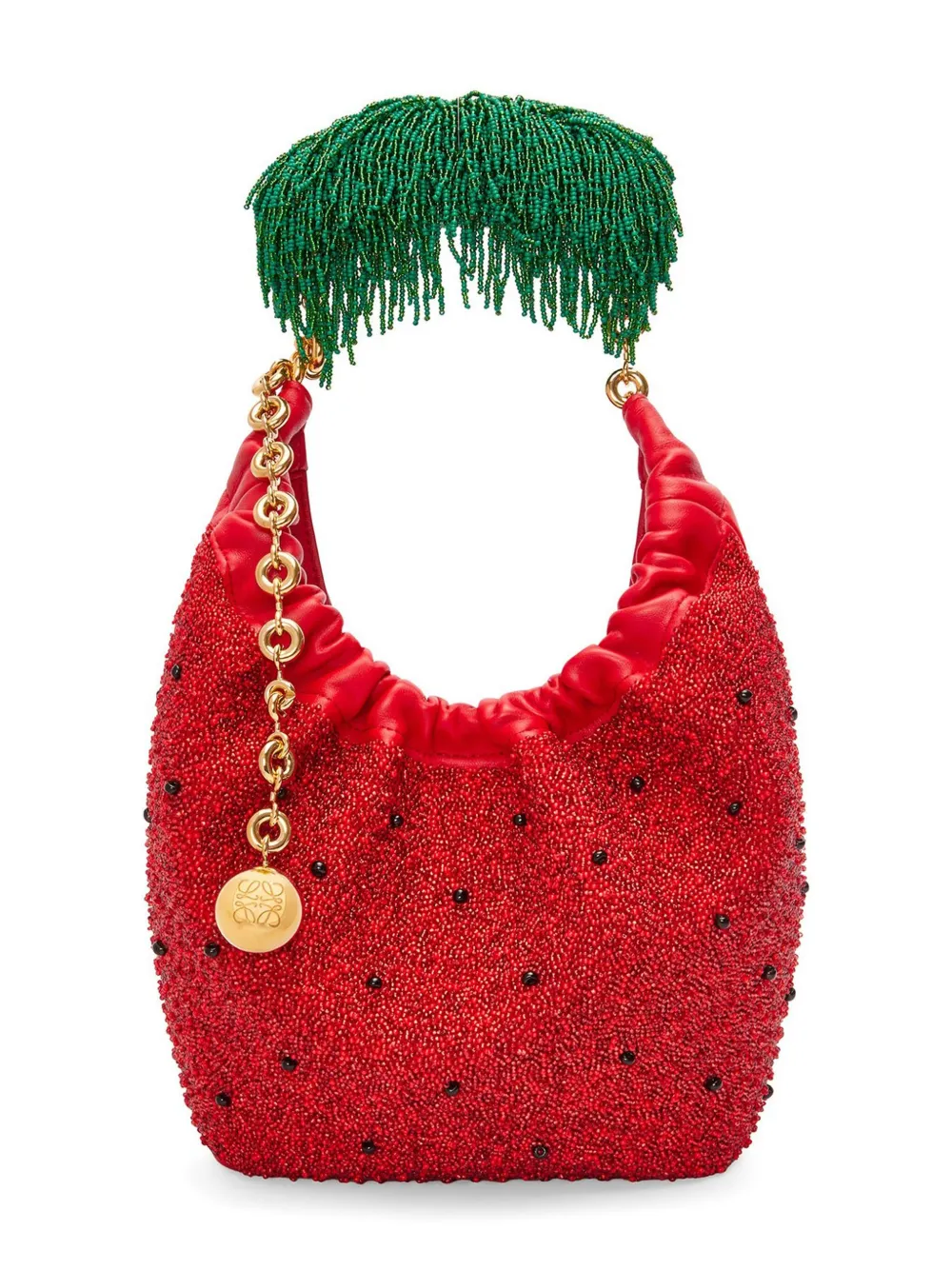 

Мини-сумка Squeeze из кожи с бисером LOEWE, красный