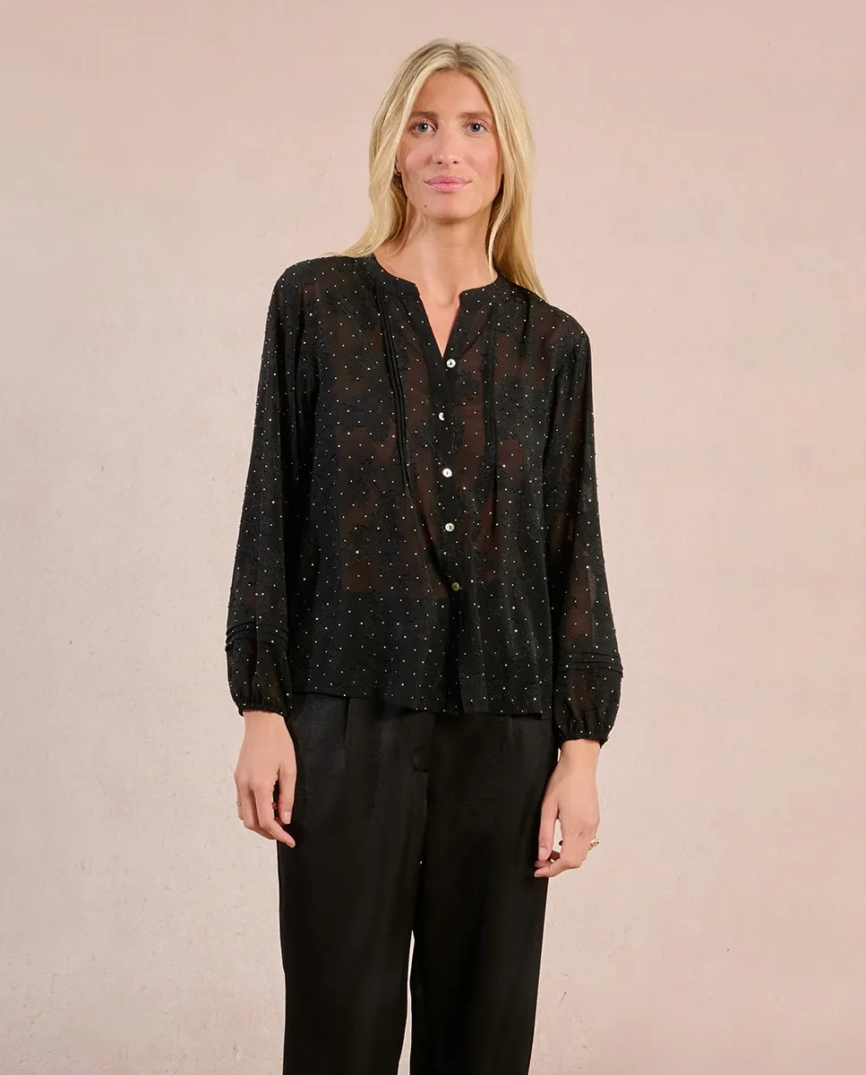 

Женская рубашка с длинным рукавом и кружевной отделкой Molly Bracken, черный