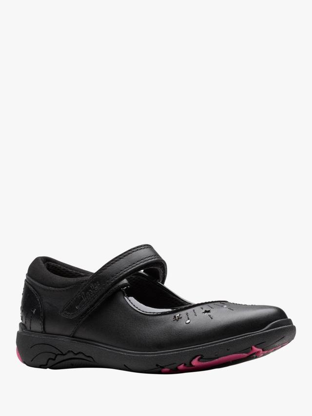 Детские кожаные туфли Relda Wish с единорогом Clarks, Black Leather — фото 4