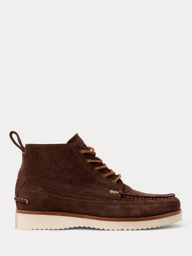 

Замшевые рабочие ботинки ranger Ralph Lauren, темно-коричневый