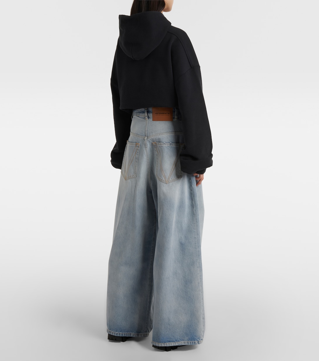 Джинсы оверсайз с широкими штанинами Vetements, светло-синий — фото 3