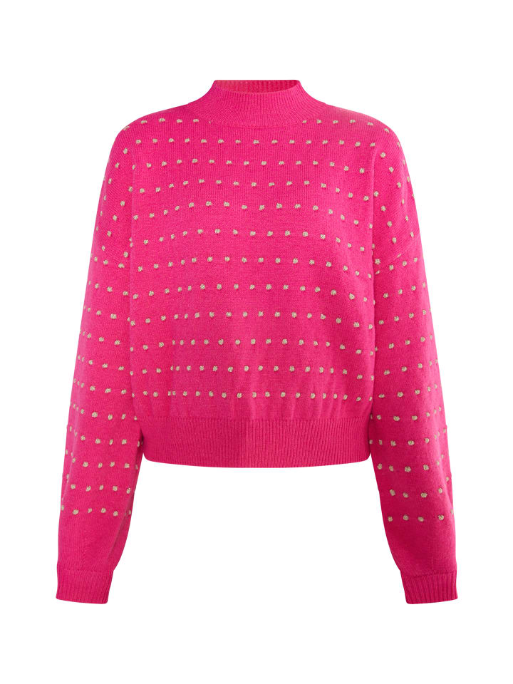 

Женский вязаный свитер розового цвета faina