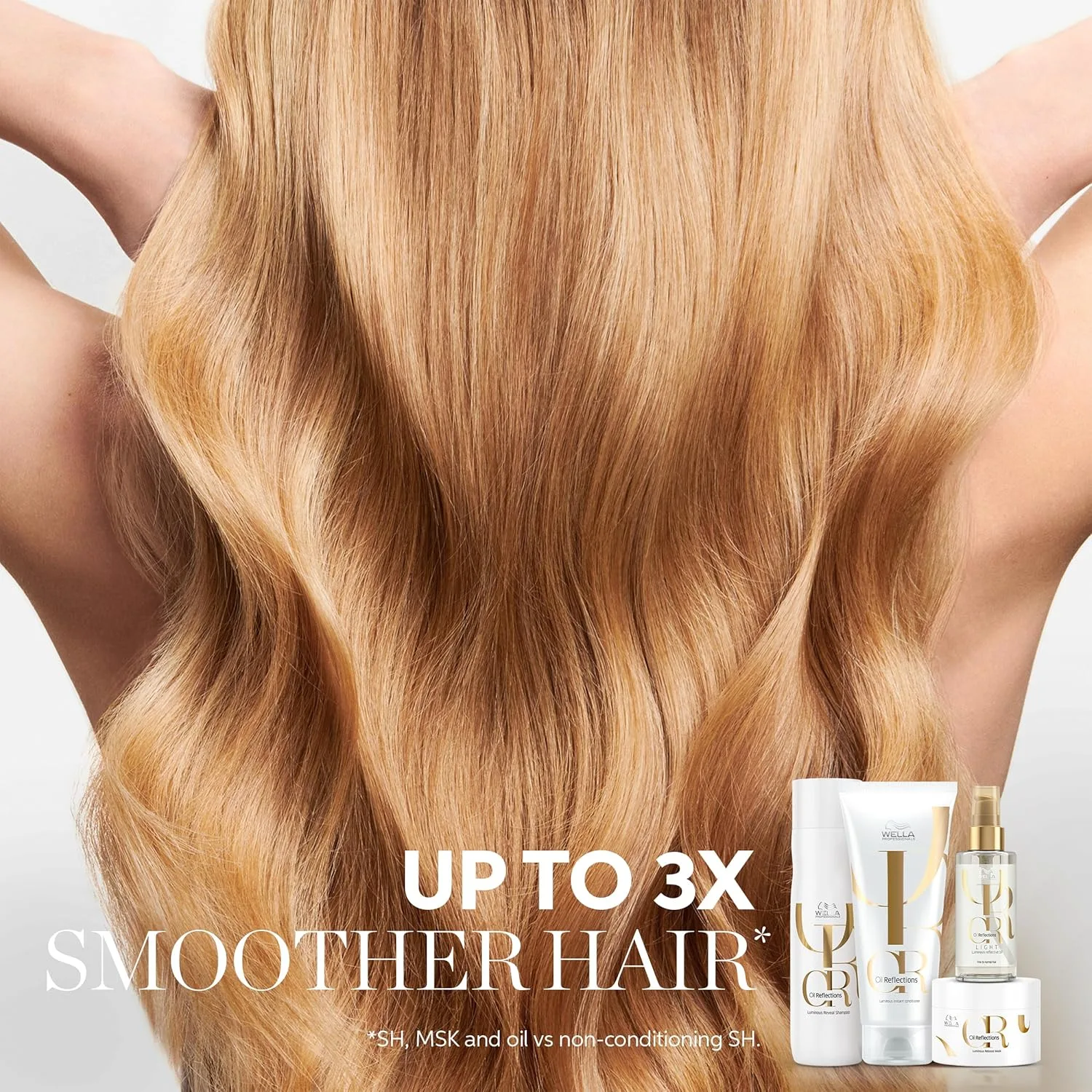 Wella Professionals Oil Reflections Luminous Smoothing + Reflective Luxury Hair Oil для гладкости и блеска, до 3 раз более гладкие волосы, антифриз, безопасно для окрашенных волос, для всех типов волос — фото 3