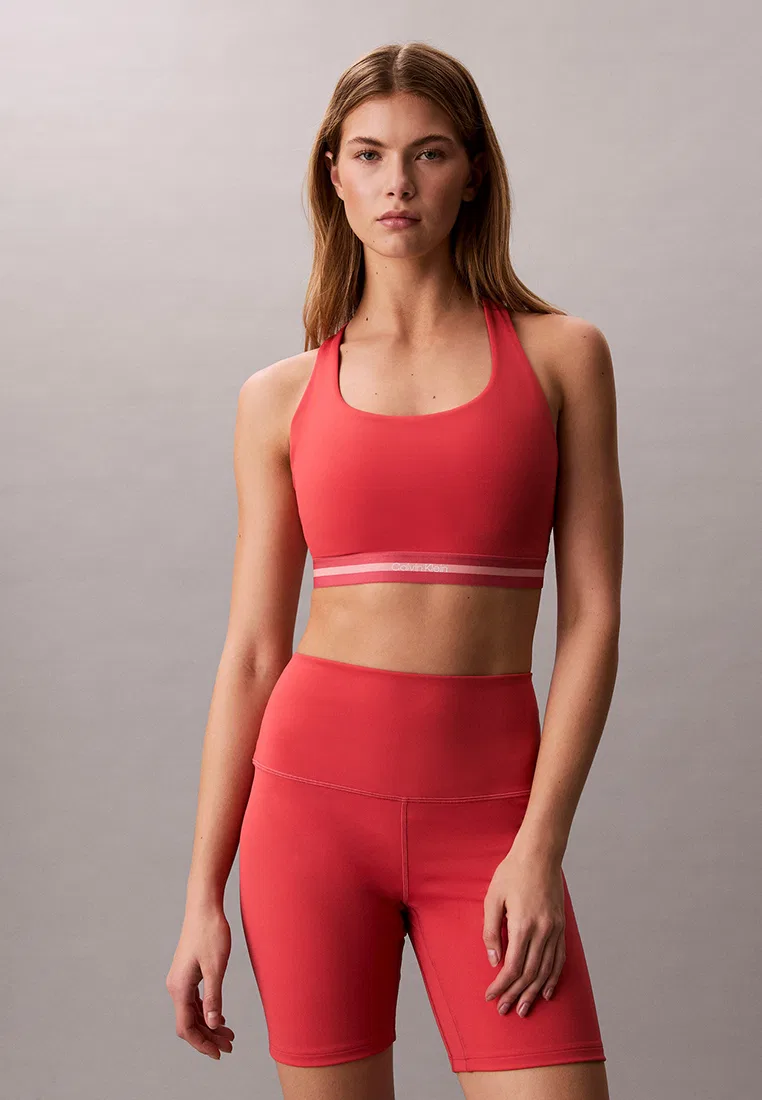 Бюстгальтер спортивный, средняя поддержка, Calvin Klein Sport, винный