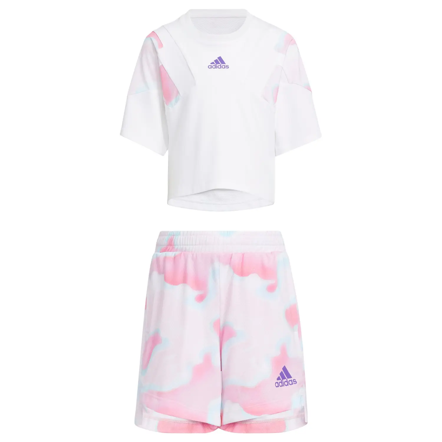Adidas Повседневная спортивная одежда Clear Pink/White для детей 3-7 лет — фото 3