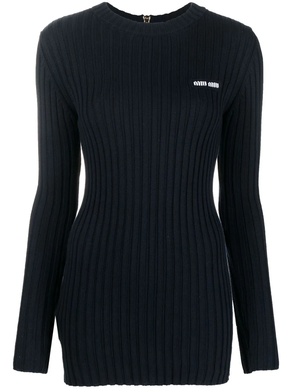 

Джемпер с вышитым логотипом Miu Miu, синий