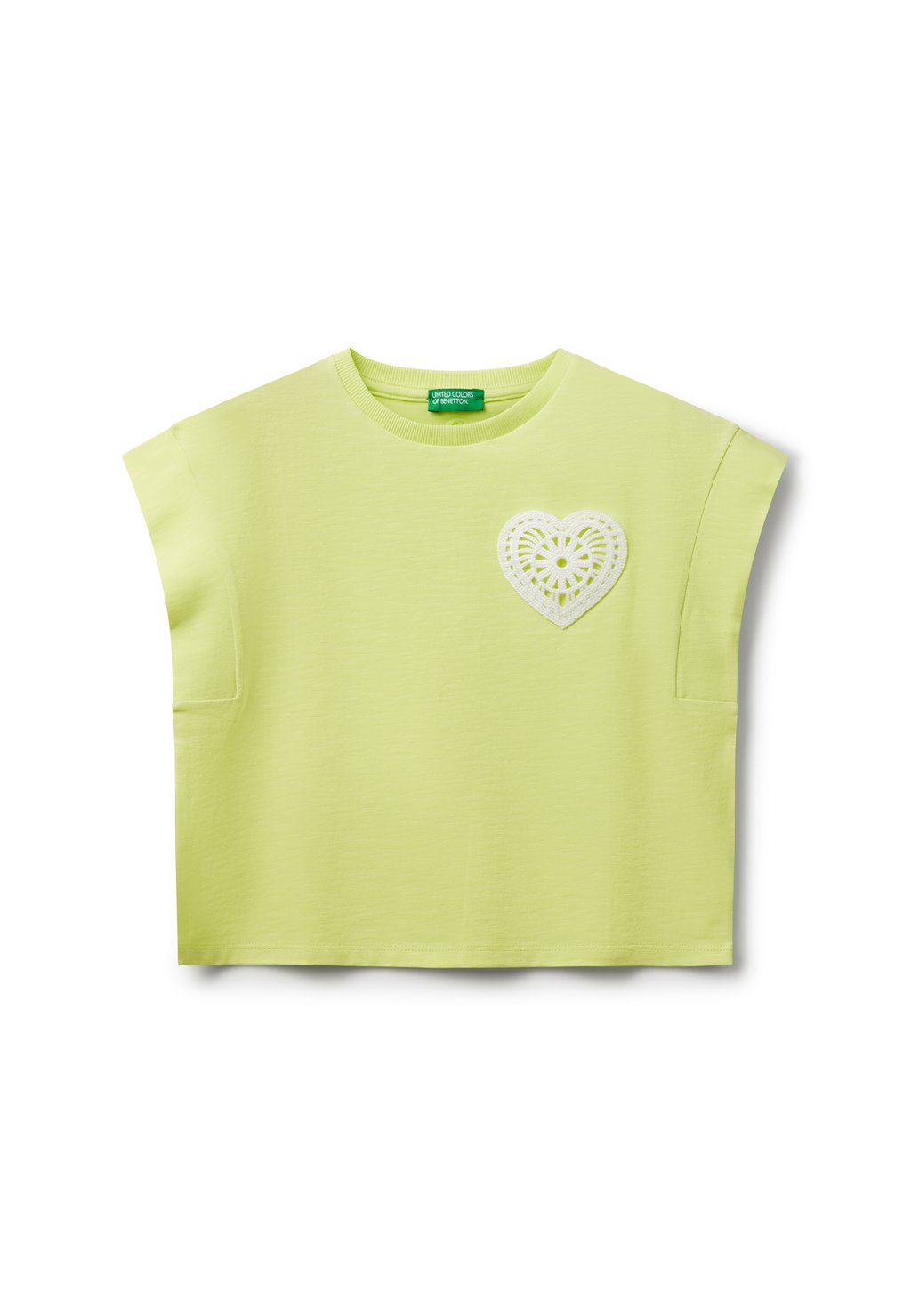 

Футболка с принтом WITH PATCH United Colors of Benetton, флуоресцентный желтый
