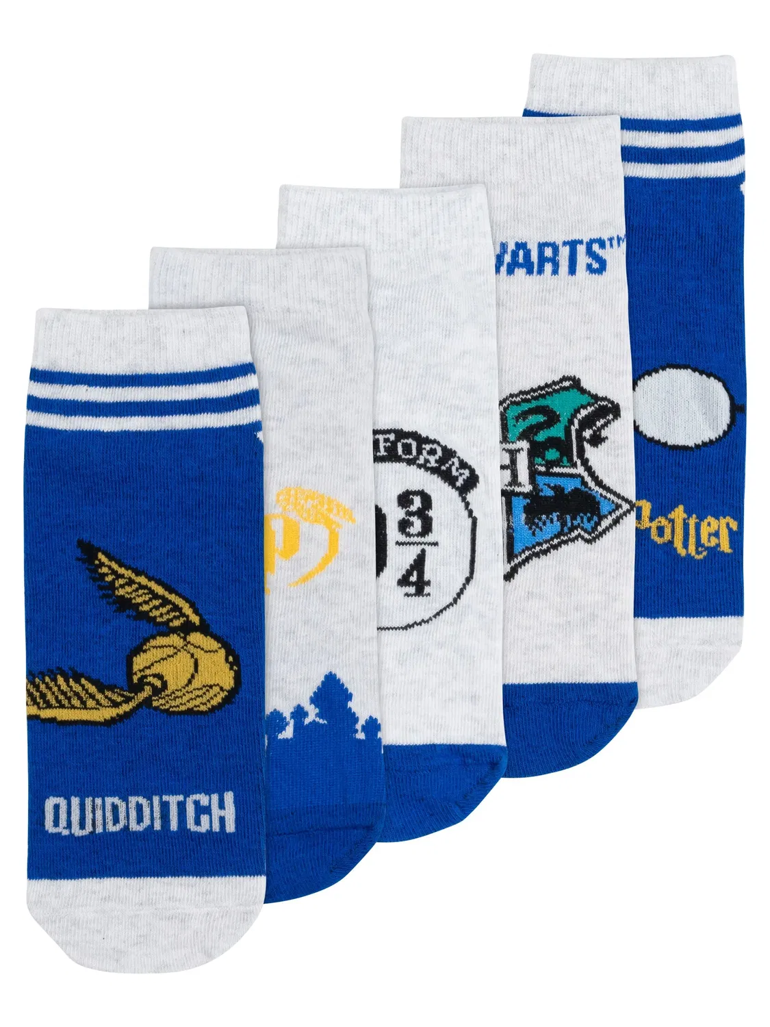 Носки детские 5-pack Harry Potter, голубой/серый — фото 2