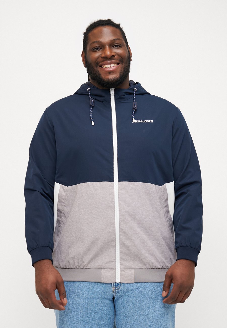 

Куртка Jack & Jones JJERUSH HOOD, Sky Captain/White/Light Grey Melange/Dark Blue