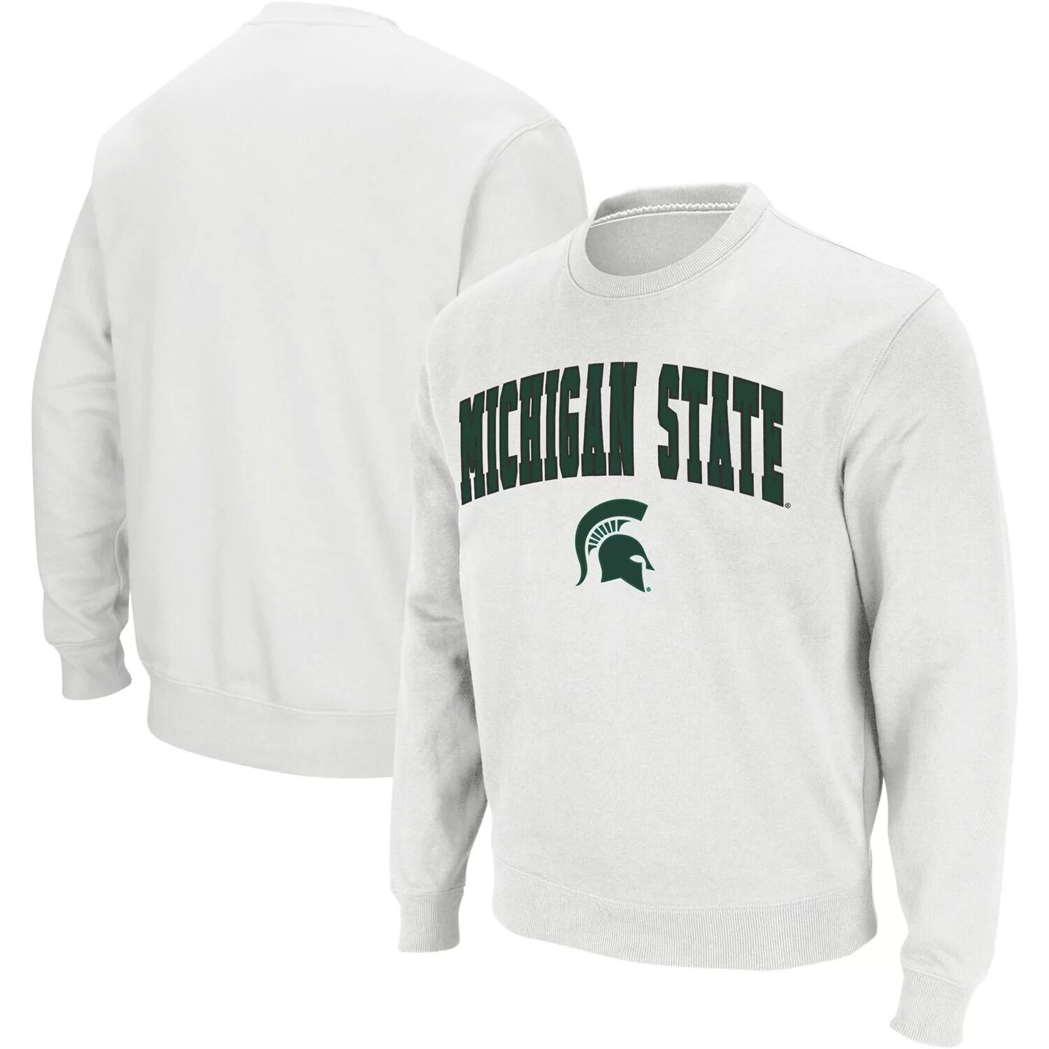 

Мужской белый свитшот с круглым вырезом Michigan State Spartans Arch & Logo Colosseum