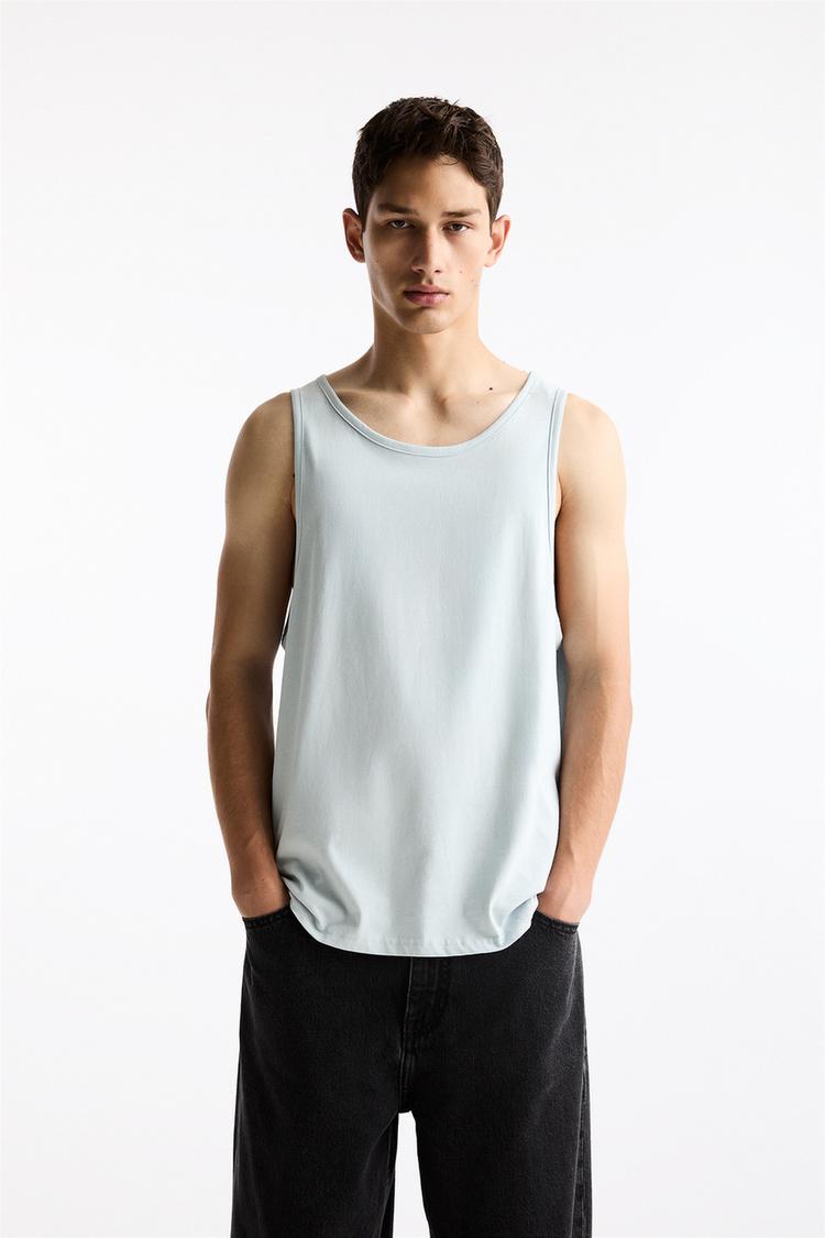 

Базовый жилет-топ Pull And Bear, голубой