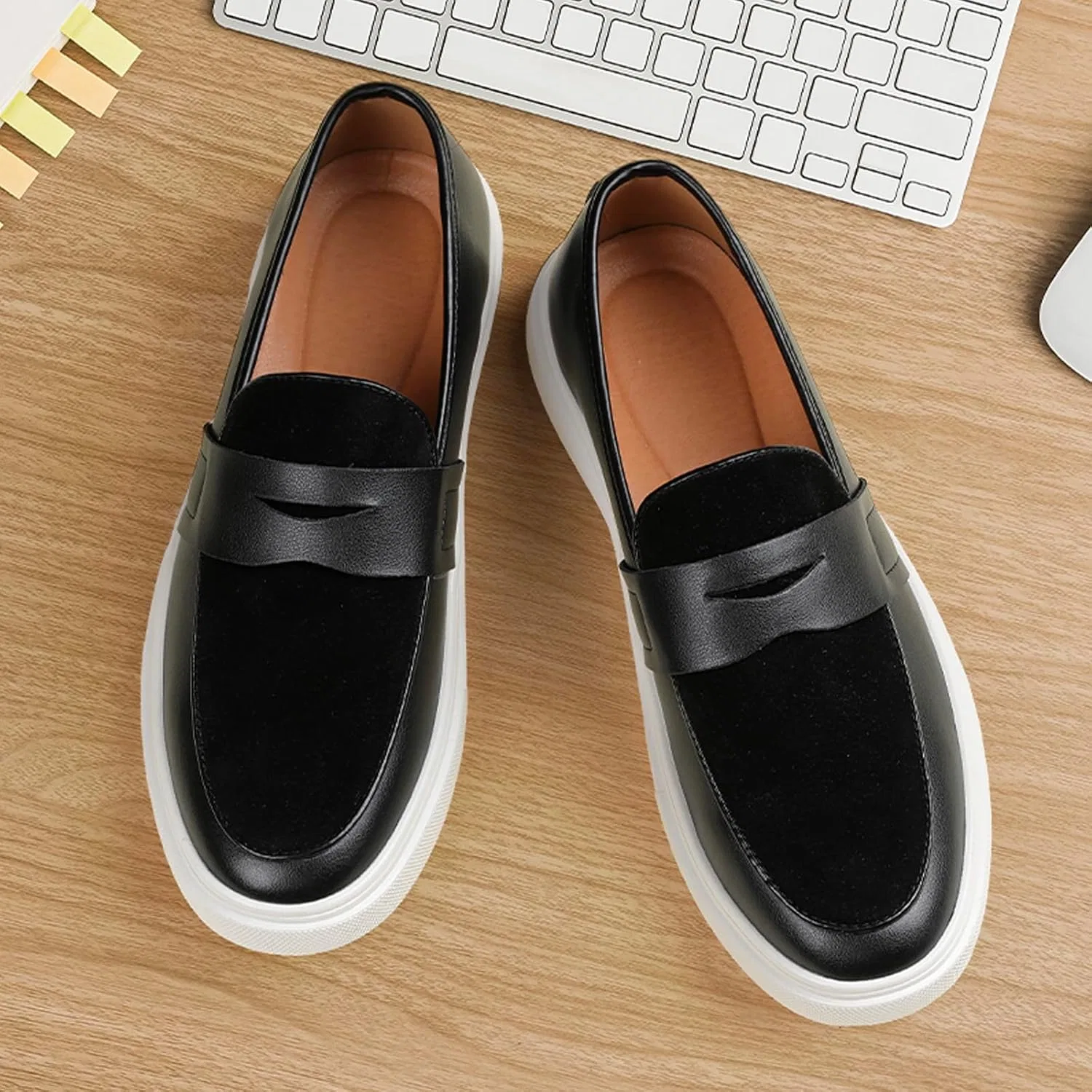 Лоферы кожаные Premium Soft-Sole Loafers, Black SJIUTLYUE — фото 3