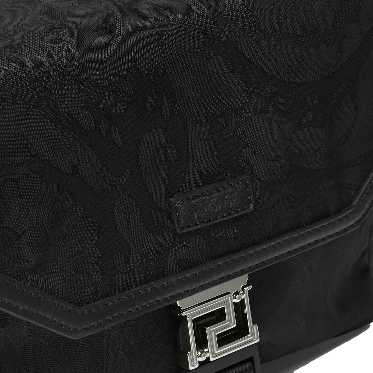 VERSACE Полиамидный курьерский рюкзак через плечо мужской черный — фото 4