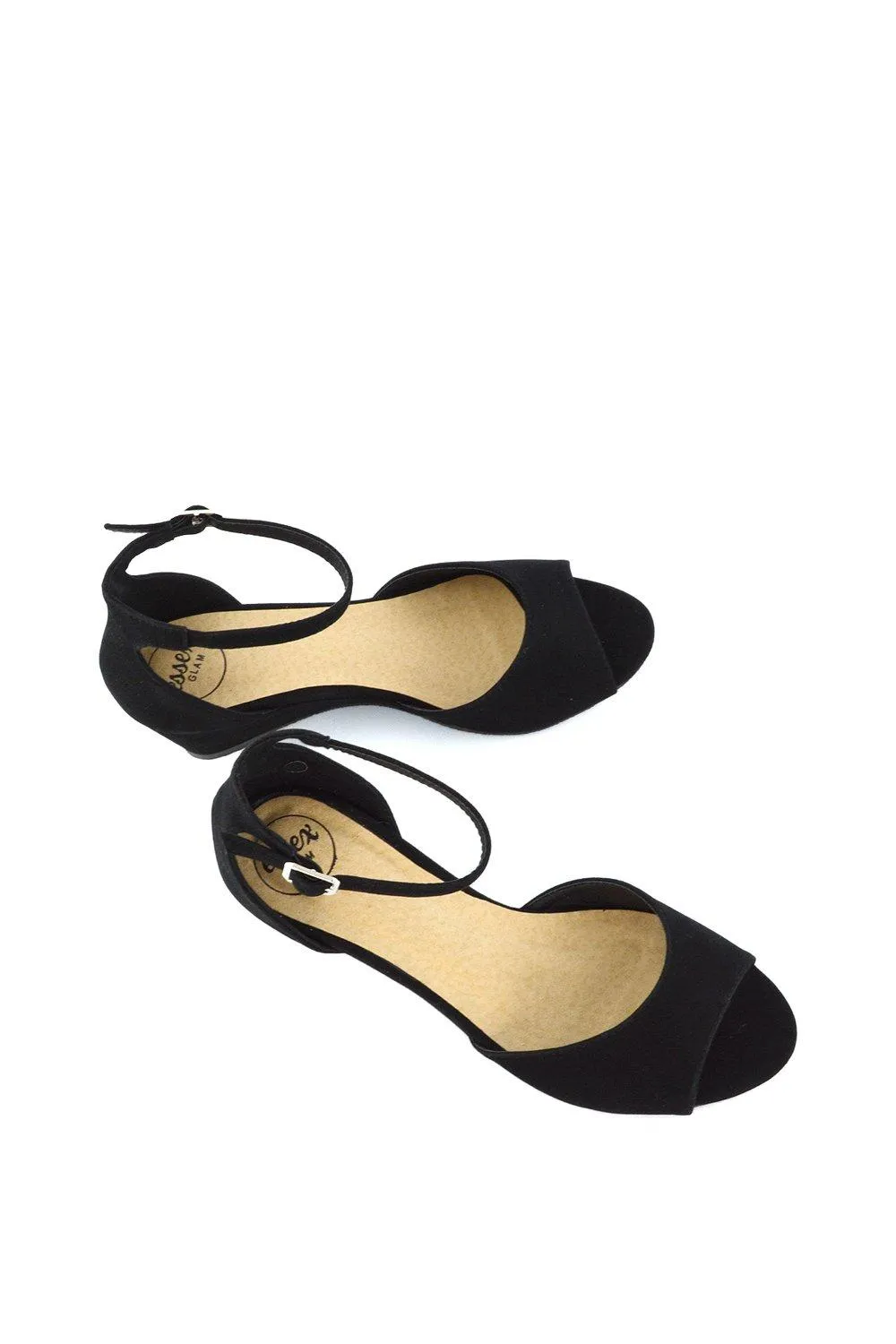 Босоножки на средней танкетке 'Lottie' Peeptoe XY London, черный — фото 3