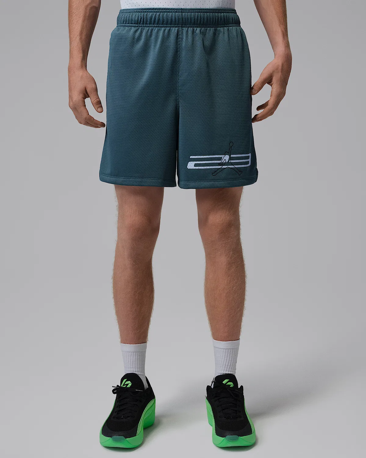 Мужские шорты Jordan Dri-FIT Mesh Graphic, Ash Green