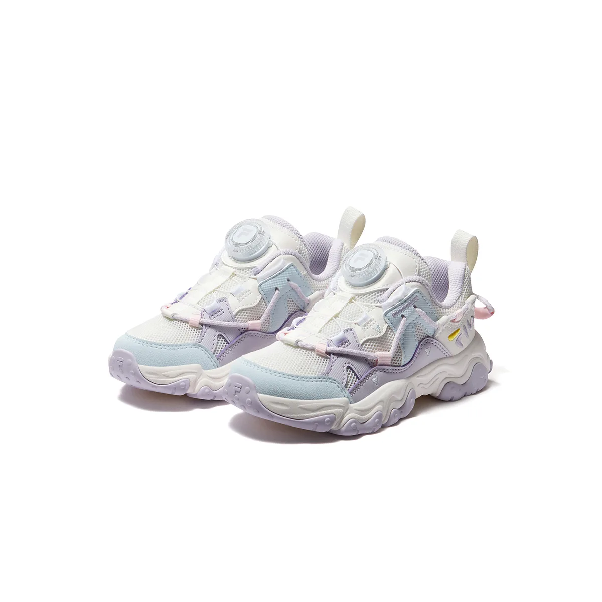 FILA KIDS Heritage FHT Synthetic Leather, Textile Breathable детские кроссовки для бега Snow/Purple Plume — фото 4