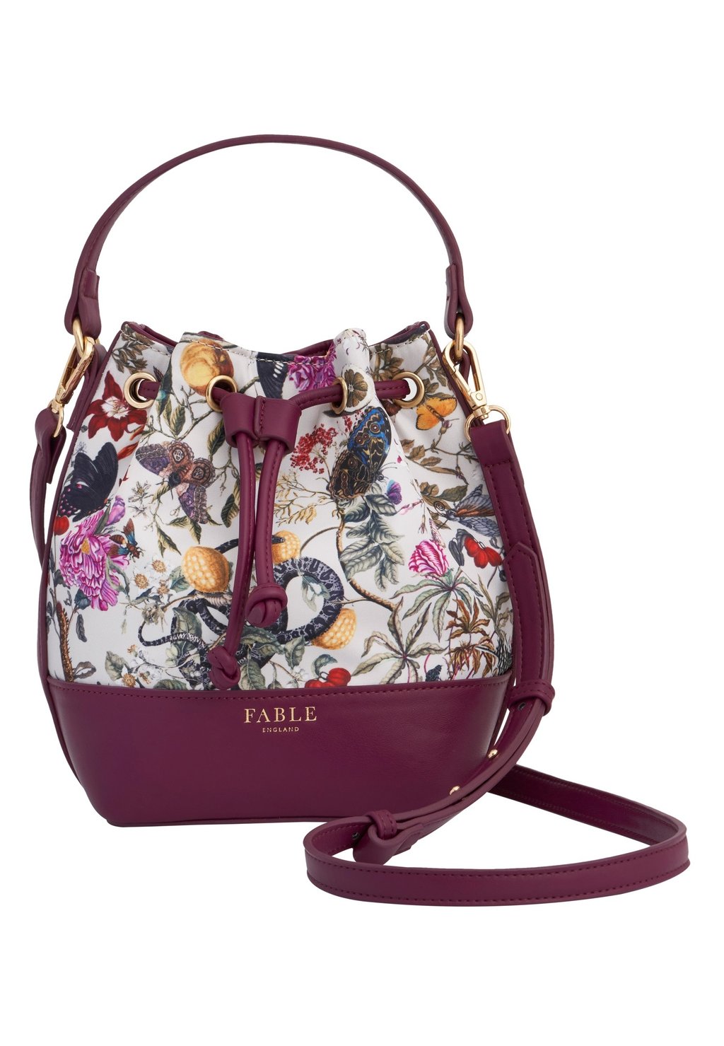 

Сумка через плечо FLORAL ENGRAVINGS PLUM BUCKET FABLE ENGLAND, фиолетовый