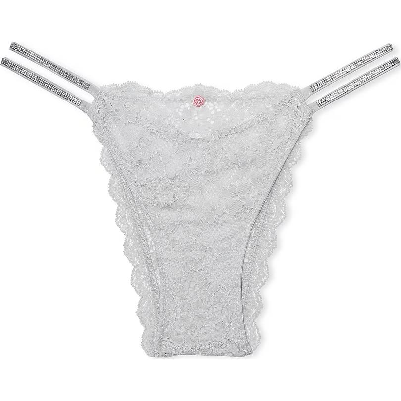 

Victoria's Secret Трусики бразильяно dream angels twinkle strap lace с серебряными жемчужинами, 1 шт