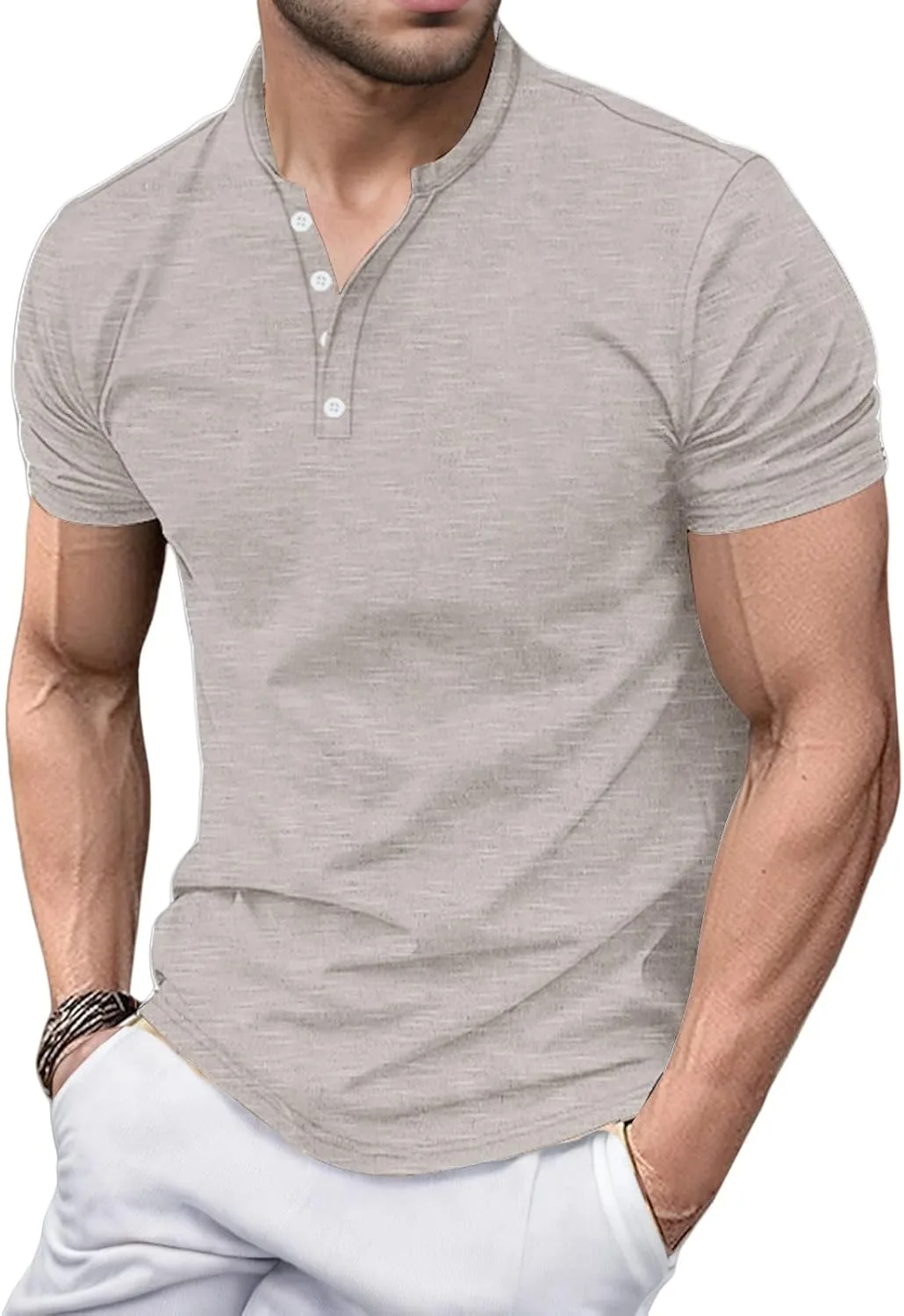 

Мужская футболка Henley Slim Fit с пуговицами RSZGSWS