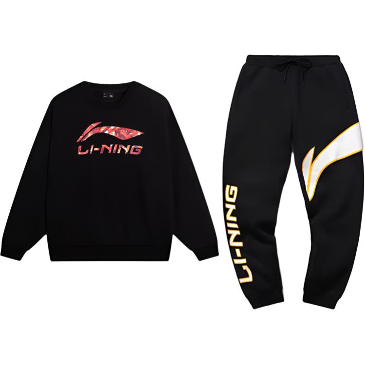 

LiNing Повседневная спортивная одежда унисекс Черный+Черный