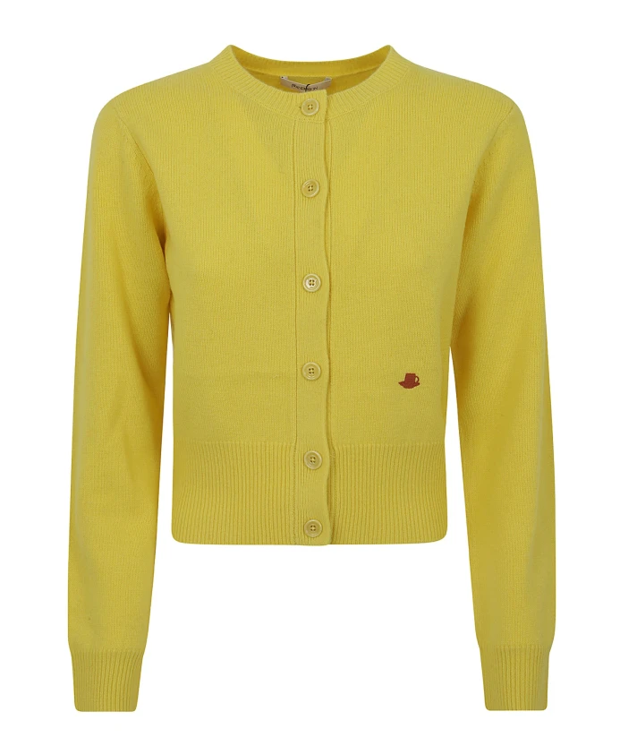 

Кардиган с вышивкой и контрастной отделкой Jw Anderson, желтый